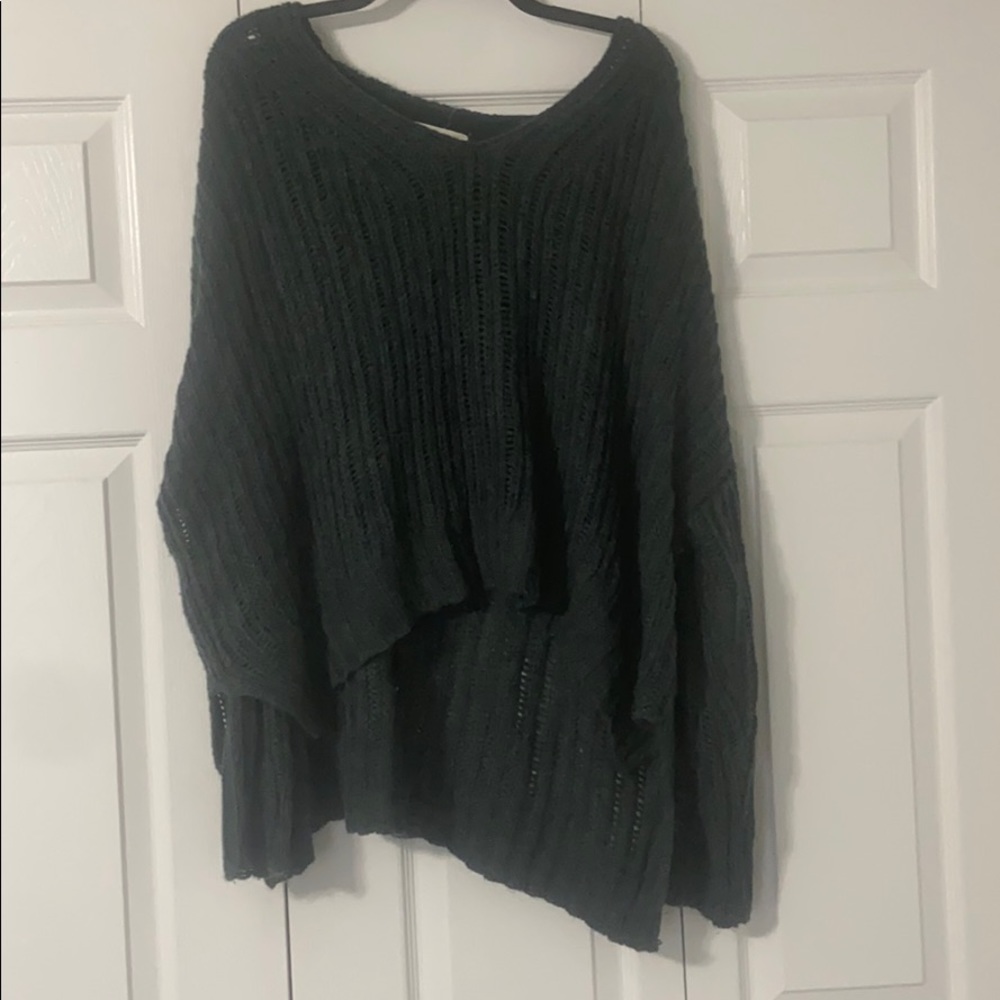 Forest green oversized knit sweater